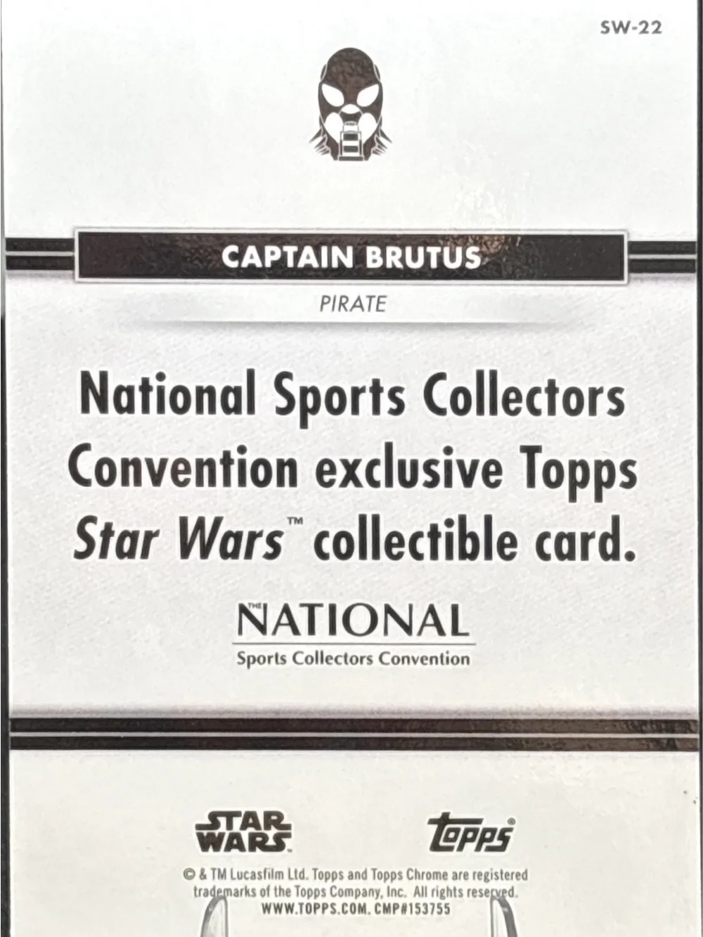 Topps Star Wars Chrome Captain Brutus Holographic Card - Nationals LE Print